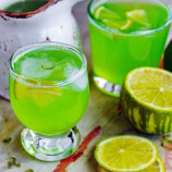 Cold lime mint tea with ginger
