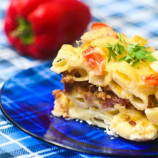 Baked pasta with minced meat Baked pasta with minced meat