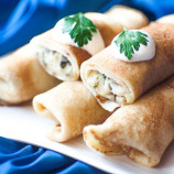 Pancakes stuffed with potatoes and mushrooms Pancakes stuffed with potatoes and mushrooms