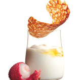 Lychee in yogurt and biscuits Lychee in yogurt and biscuits