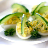 Eggs stuffed with cheese, garlic and parsley Eggs stuffed with cheese, garlic and parsley
