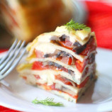 Pancake pie with tomato, mushrooms and cheese Pancake pie with tomato, mushrooms and cheese