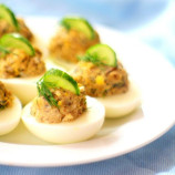 Eggs stuffed with sprats and cheese Eggs stuffed with sprats and cheese