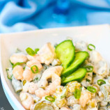 Salad with pickles, pork and beans Salad with pickles, pork and beans