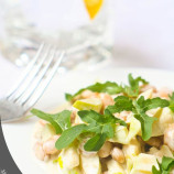 Salad with arugula, beans and mustard — cream sauce Salad with arugula, beans and mustard — cream sauce