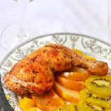 Chicken legs with fruit