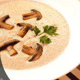 Creamy soup — mashed potatoes with mushrooms