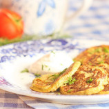 Pancakes with chanterelle mushrooms and zucchini Pancakes with chanterelle mushrooms and zucchini