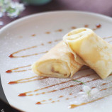 Pancakes with custard and bananas Pancakes with custard and bananas