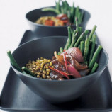 Salad with chili, red onion and soybeans Salad with chili, red onion and soybeans