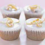 Brown cupcakes with lemon frosting Brown cupcakes with lemon frosting