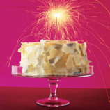 Flakes of white chocolate with sequins (cake decorating) Flakes of white chocolate with sequins (cake decorating)