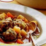 Lamb soup with vegetables and dumplings