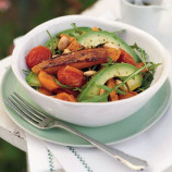 Salad of roasted sweet potatoes and almonds Salad of roasted sweet potatoes and almonds