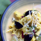 Pasta with sauce of cheese and grapes Pasta with sauce of cheese and grapes